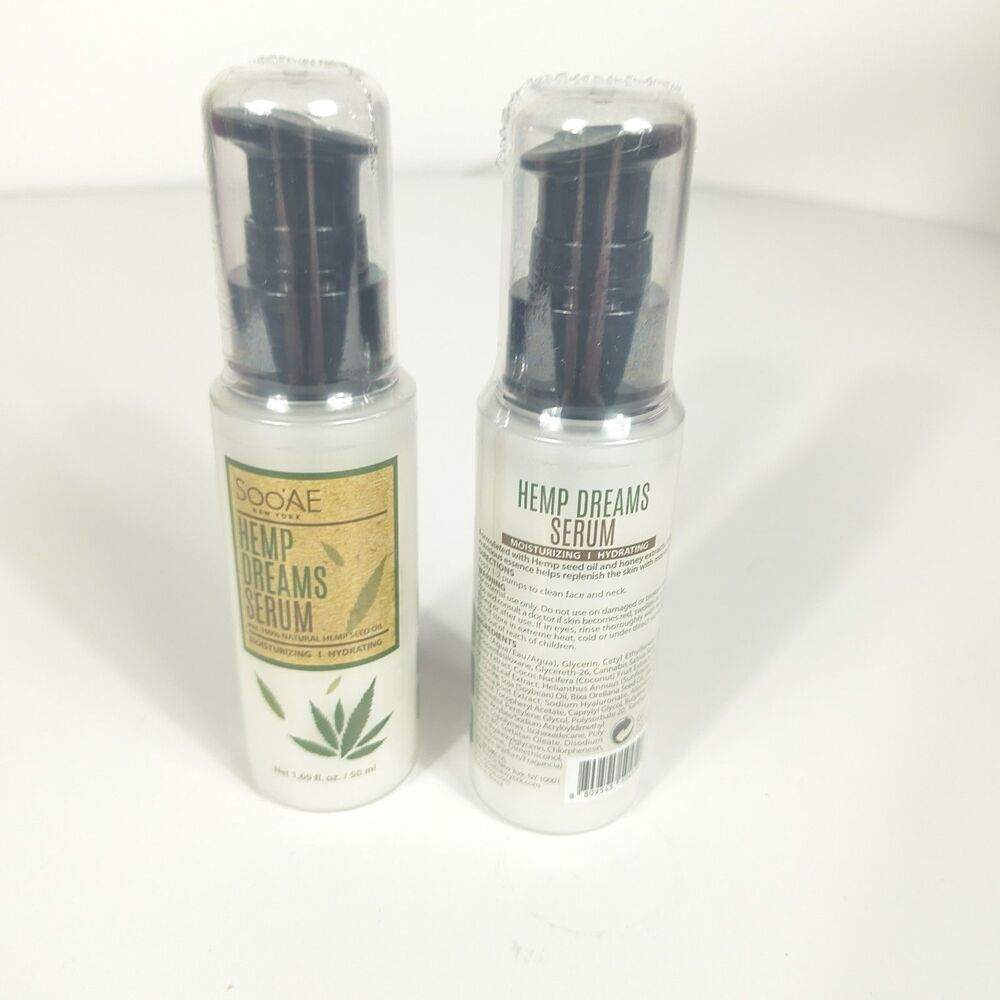 Soo'AE Hemp Dreams Oil Mist & Serum Skincare Set 4 Pc Hydating Face Care - Picture 4 of 6